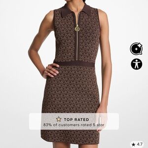 Michael Kors Logo Jacquard Zip Up Dress